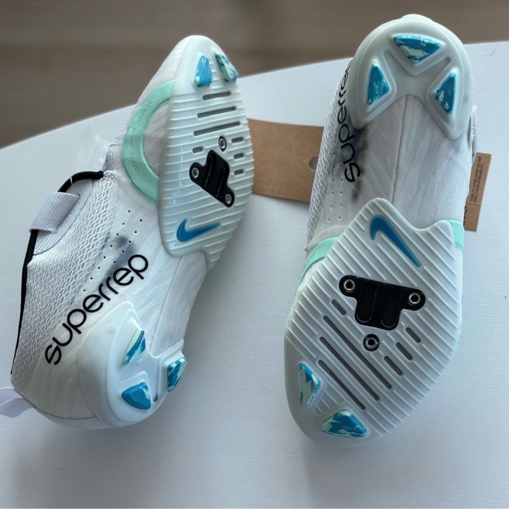 NWT NIB Nike SuperRep Premium Women’s Cycle Shoes - White and Teal